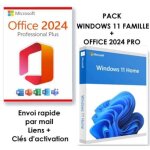 Pack windows 11 famille + office 2024 - derni�re version 2026 - envoi imm�diat d�mat�rialis�