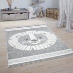 Paco home tapis enfant chambre d?enfant tapis de jeux gar�on fille effet 3d lion gris 80x150 cm