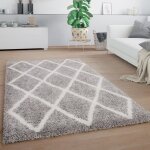 Paco home tapis poils longs tapis salon shaggy motif scandinave motif diamant gris blanc 60x100 cm Paco home tapis poils longs tapis salon shaggy motif scandinave motif diamant gris blanc 60x100 cm