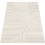 Paco home tapis salon chambre adulte poils ras motif boho motif geometrique uni crme crme 160x230 cm ...