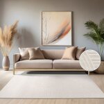 Paco home tapis salon chambre adulte poils ras motif boho motif geometrique uni cr�me cr�me 200x290 cm ...