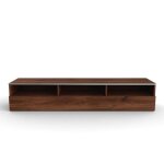 Paddington - meuble tv bois fonc avec demi - porte bois fonc