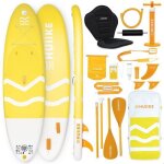 Paddle gonflable - huiike - stand up paddle - jaune - 305x84x15 cm - 130 kg max