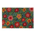 Relaxdays paillasson coco tapis d?entre motif fleurs 40x60 cm antidrapant rsistant intrieur extrieur ...