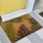 Paillasson en coco - teppich - traum - feuilles de palmier - vert - robuste & durable - 40 x 60 cm