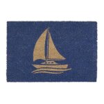 Relaxdays paillasson coco motif voilier tapis d?entre extrieur & intrieur maritime l x p 60 x 40 cm ...
