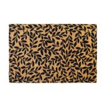 Paillasson en fibre de coco motif brindilles naturel et noir 60x40