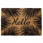 Paillasson rectangulaire hello 40x60cm naturel