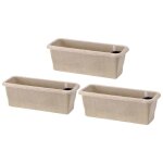 Paille - lot de 3 jardini�res auto - arrosantes pour lint�rieur et lext�rieur. ensemble de 3 bacs � fleurs ...