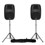 Paire denceintes amplifi�es boomer 10 880w + pied