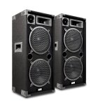 Paire denceintes passives ibiza sound star 210 - disco box puissance 2x500w bass - reflex 2 boomers 25cm ...