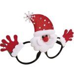 Paire de lunettes pre nol - ptit clown - accessoire de dguisement festif - rouge blanc et noir