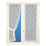 Paire de rideaux bonne - femme avec embrasses blanc 60x220 cm