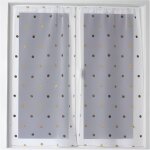 Paire de vitrages droits � pois color�s - vison or - 60 x 90 cm - home maison - contemporain - voilage ...