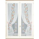 Paire de petits voilages - effet double voilages blanc 60x120 cm