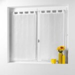 Voilage - paris prix - linahe - 60x120cm - polyester - brise - bise - blanc Voilage - paris prix - linahe - 60x120cm - polyester - brise - bise - blanc