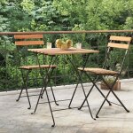 Pal - table de bistro pliante 55x54x71cm bois de teck solide et acier - pal319978