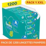 Pampers lingettes bb fresh clean 1200 lingettes (lot de 15 x 80) 0% alcool douces et rsistantes testes ...
