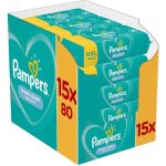 Pampers lingettes bb freshclean - lot de 15 x 80 lingettes - 1200 lingettes