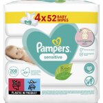 Pampers lingettes bb sensitive - lot de 4 x 52 lingettes - 208 lingettes