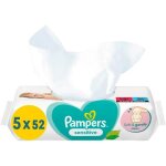 Lingettes humides - pampers - sensitive - lot de 5 x 52 - hypoallerg�nique - test� dermatologiquement ...