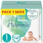 Pampers premium protection couches taille 1 (2 - 5 kg) harmonie 140 couches bb pack 1 mois 100% hypoallergn ...