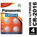 Panasonic - pile bouton lithium cr2016 x4