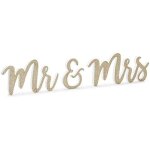 Pancarte en bois - mr mrs - dcoration de table mariage - paillettes dores - style rustique - 3 panneaux ...