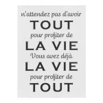 Pancarte murale dco toute la vie 61cm blanc