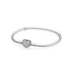 Bracelet - pandora - 590727cz - argent - 18 cm - coeur pav en oxyde de zirconium