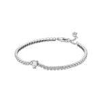 Bracelet tennis - pandora - coeur relief - argent 925 - 18 cm - zircons cubiques