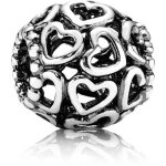 Charm perle - pandora - 790964 - argent - c?ur ajour� - collection amour