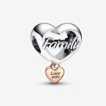 Charm - pandora - c?ur de famille love you - argent et plaqué or - multicolore - femme Charm - pandora - c?ur de famille love you - argent et plaqué or - multicolore - femme