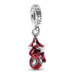 Charms - pandora - hanging spider - man dangle - argent 925 - gris et rouge - mixte