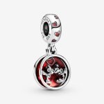 Charm pendentif - pandora - amour mickey mouse - argent sterling - rouge magenta - femme