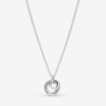 Collier pendentif - pandora - cercles ma famille - argent sterling - 60 cm - femme