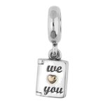 Charm - pandora - we love you - argent 925 - or 14k - 25 cm Charm - pandora - we love you - argent 925 - or 14k - 25 cm
