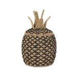 Panier ananas jonc de mer naturel et noir