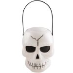 Contenant panier à bonbons - halloween - tête de mort - plastique - 14x15 cm - mixte Contenant panier à bonbons - halloween - tête de mort - plastique - 14x15 cm - mixte