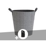 Panier � b�ches et � granul�s dama rond gris + pelle � granul�s - le marquier