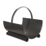 Panier à buches porte bûches en fer forgé coloris noir - hauteur 23 x longueur 40 x largeur 40 cm Panier à buches porte bûches en fer forgé coloris noir - hauteur 23 x longueur 40 x largeur 40 cm