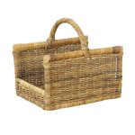 Panier à bûches rectangulaire en osier avec poignée sannover Panier à bûches rectangulaire en osier avec poignée sannover
