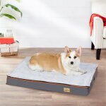 Panier chien orthop�dique - grande taille - d�houssable - imperm�able - antid�rapant - gris