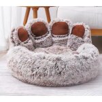 Panier pour chien lit pour chien en forme de patte dourslavable et antidrapant (brun 60cm)