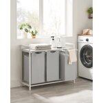 Panier � linge 3 compartiments cadre en m�tal sac amovible en tissu oxford 3 x 38 l 925 x 33 x 72 cm ...