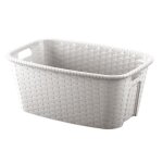 Panier  linge 35l imitation osier 595x395x25 cm ficelle