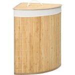 Homcom - panier � linge - bambou - 38x38x57cm - bois naturel