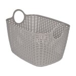 Panier  linge - paris prix - tress - 30l - plastique - taupe