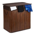 Relaxdays panier à linge 3 compartiments avec couvercle trieur rectangulaire hxlxp : 62x625x425 cm bambou ... Relaxdays panier à linge 3 compartiments avec couvercle trieur rectangulaire hxlxp : 62x625x425 cm bambou ...