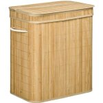 Homcom - panier � linge - bambou - 54. 2x35. 2x59. 5cm - bois naturel